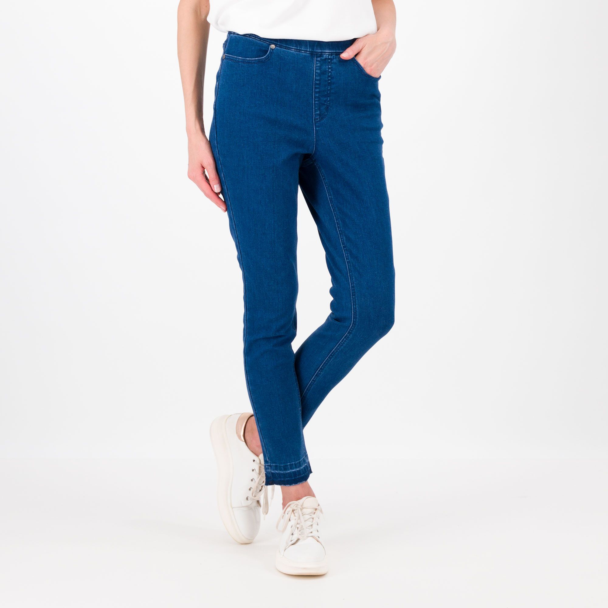 Image of Jeans skinny cotone e viscosa anche Petite