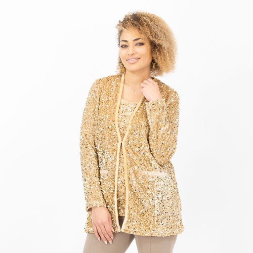 Nina Leonard Blazer in paillettes profili in velluto - QVC Italia