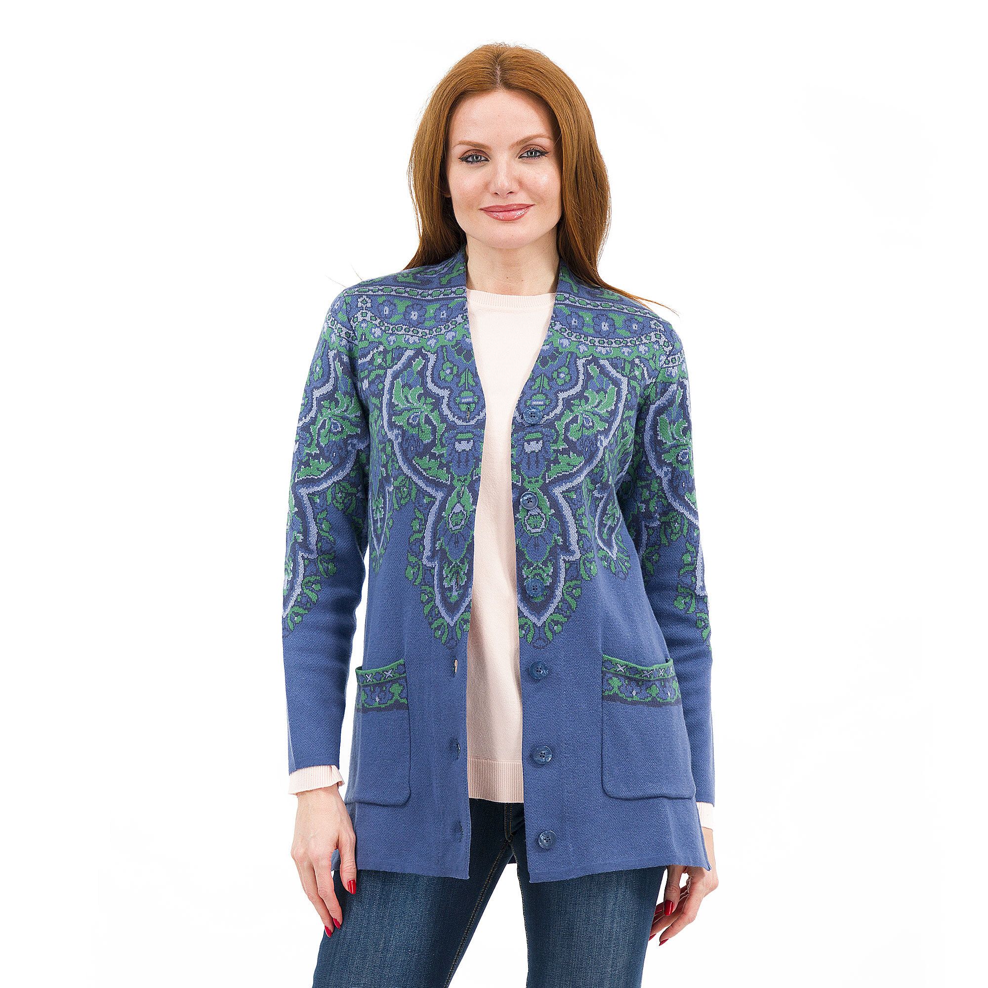 Image of Cardigan jacquard in cotone stretch