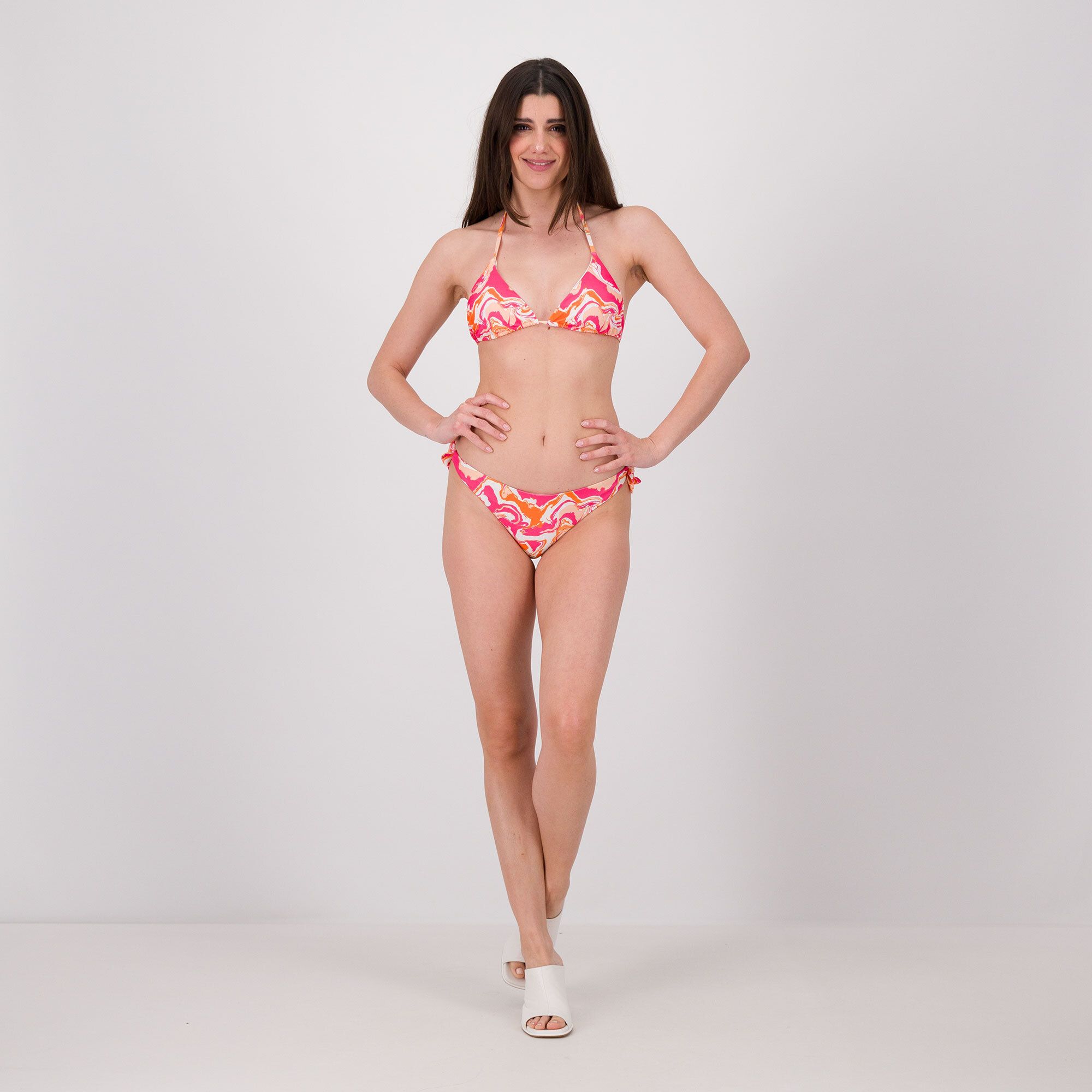 Image of Bikini a triangolo fantasia slip brasiliana con fiocchi