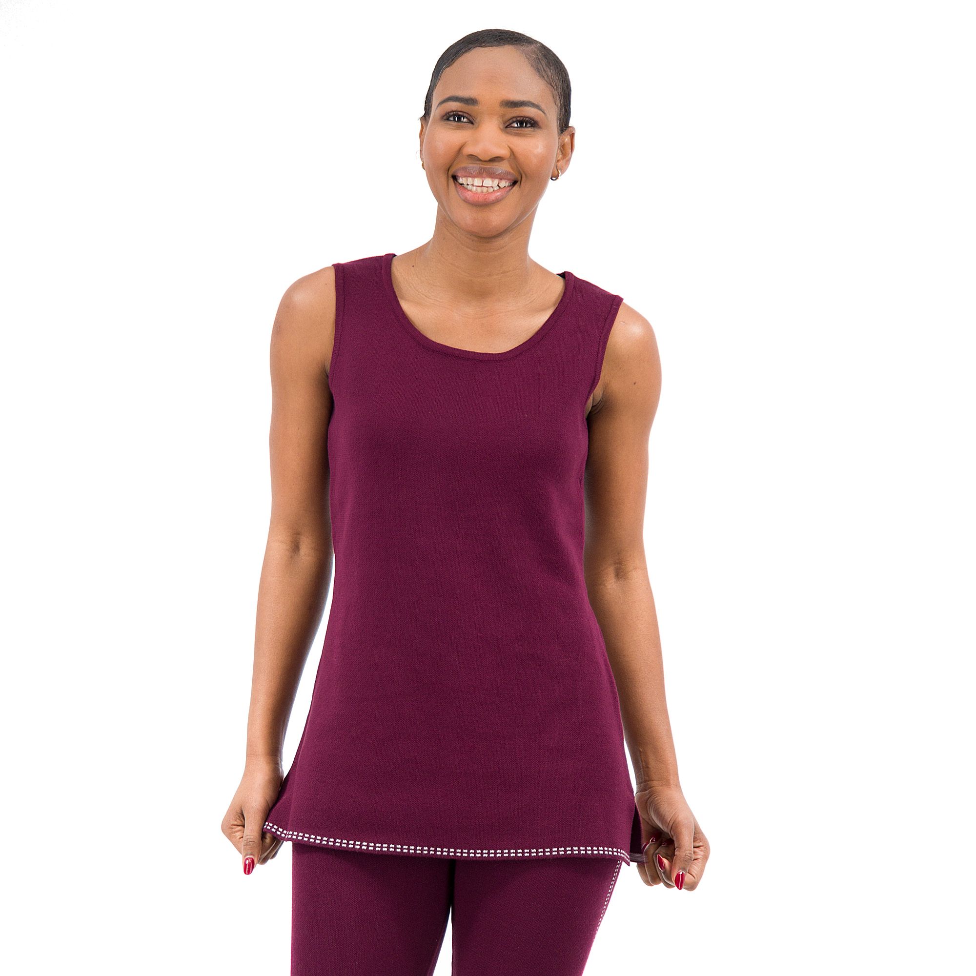 Nina Leonard Top smanicato in maglia QVC Italia