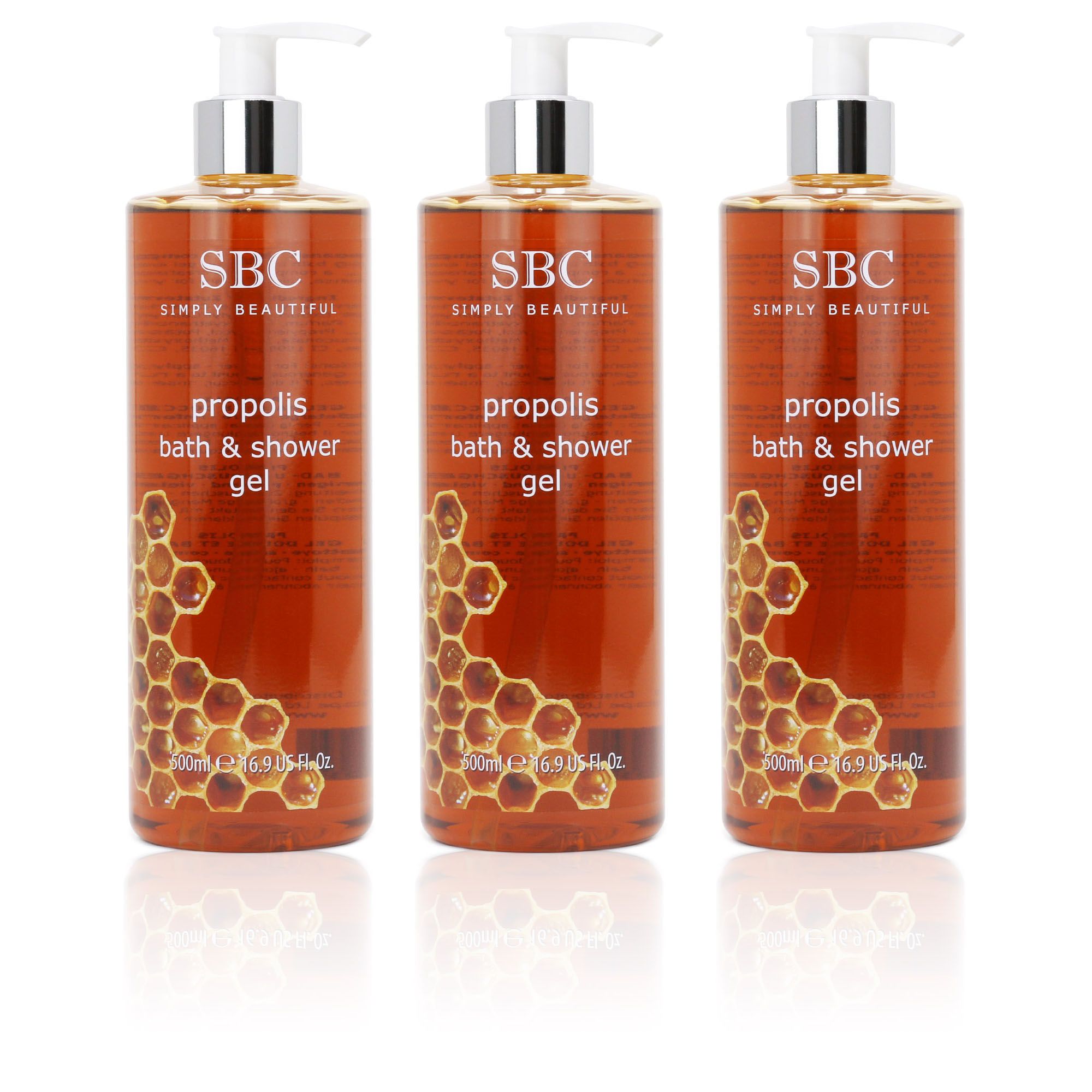 Gel Bagno E Doccia.Sbc Trio Propolis 3 Gel Bagno E Doccia Alla Propoli Qvc Italia