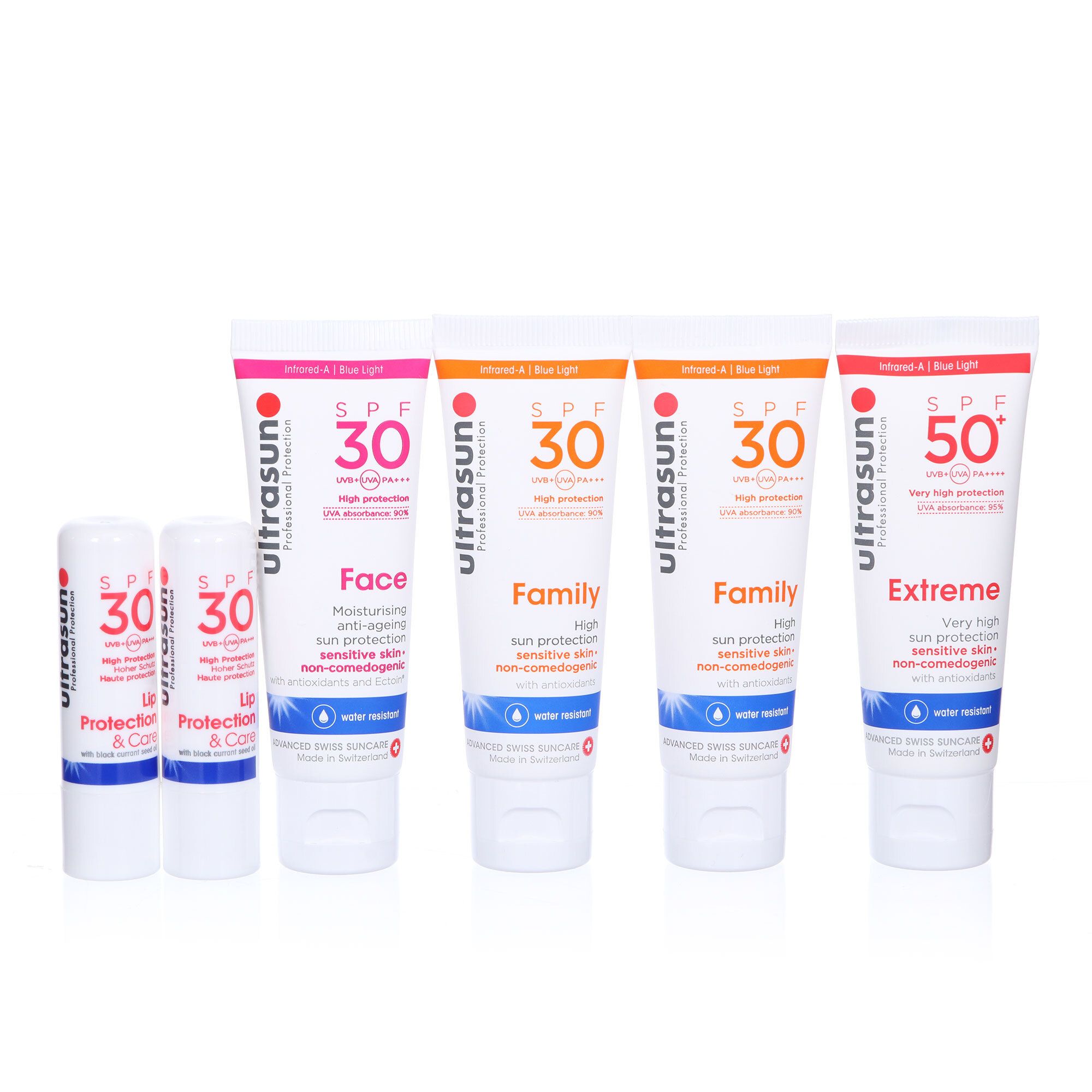 Image of Face SPF30, 2Family SPF30, Extreme SPF50, 2Lip Protect SPF30