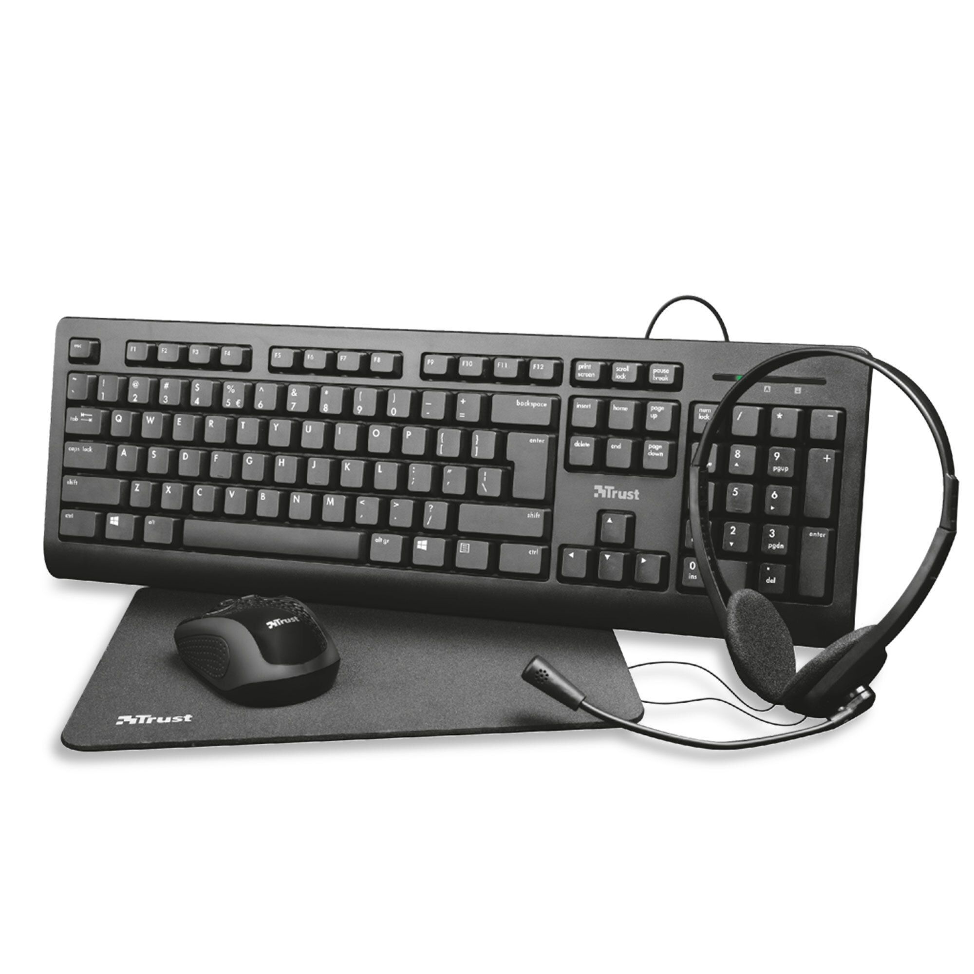 4in1 Home Office Bundle: tastiera, mouse, webcam e cuffie