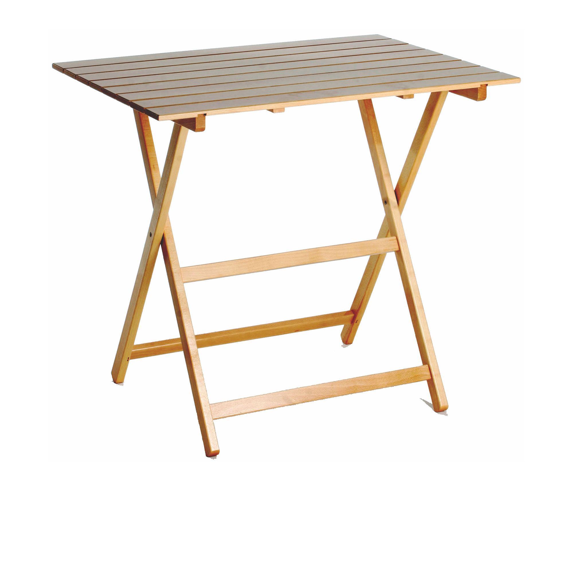 Tavolo pieghevole in legno di faggio color naturale