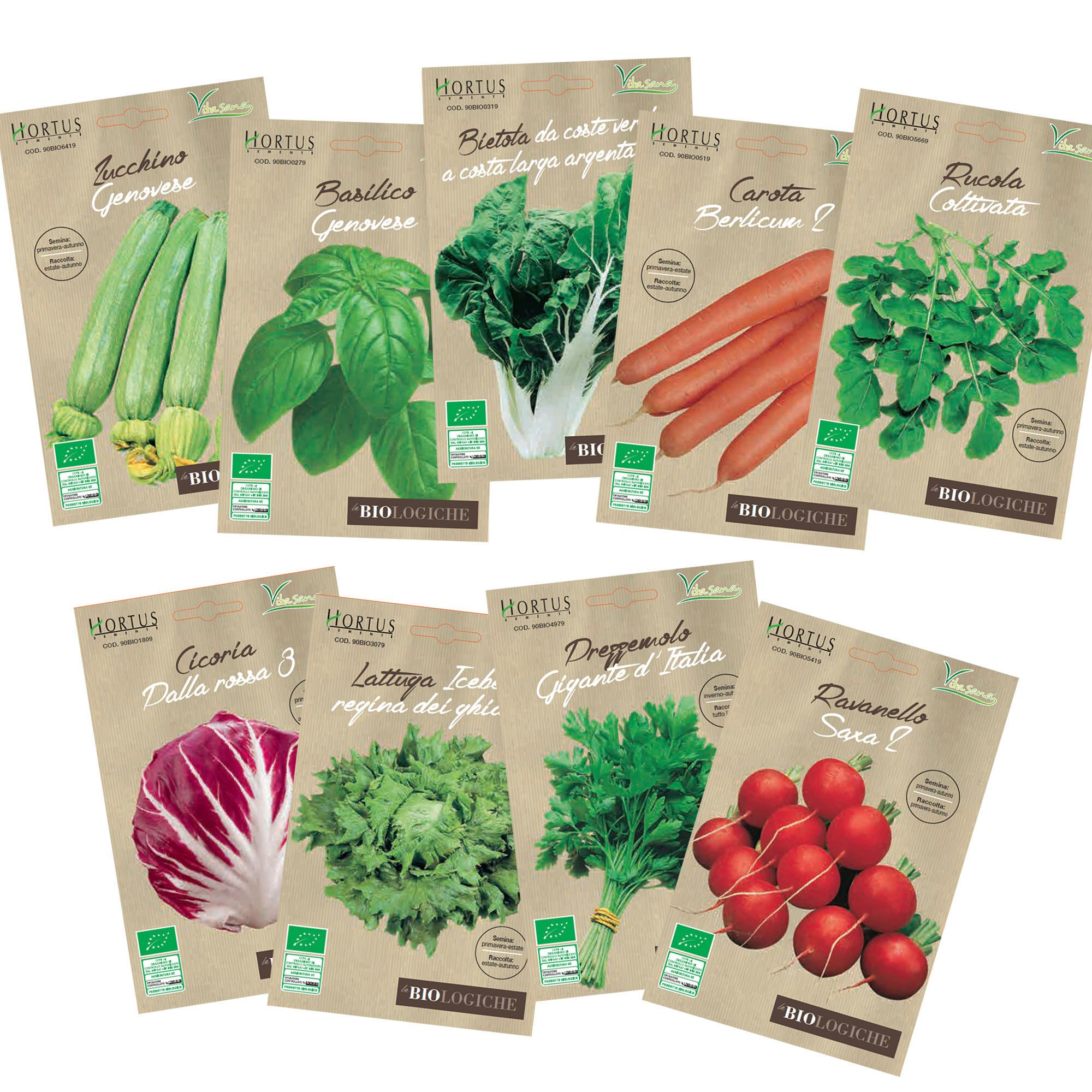 Image of Hortus kit Le Biologiche: 8 buste sementi ortaggi biologici