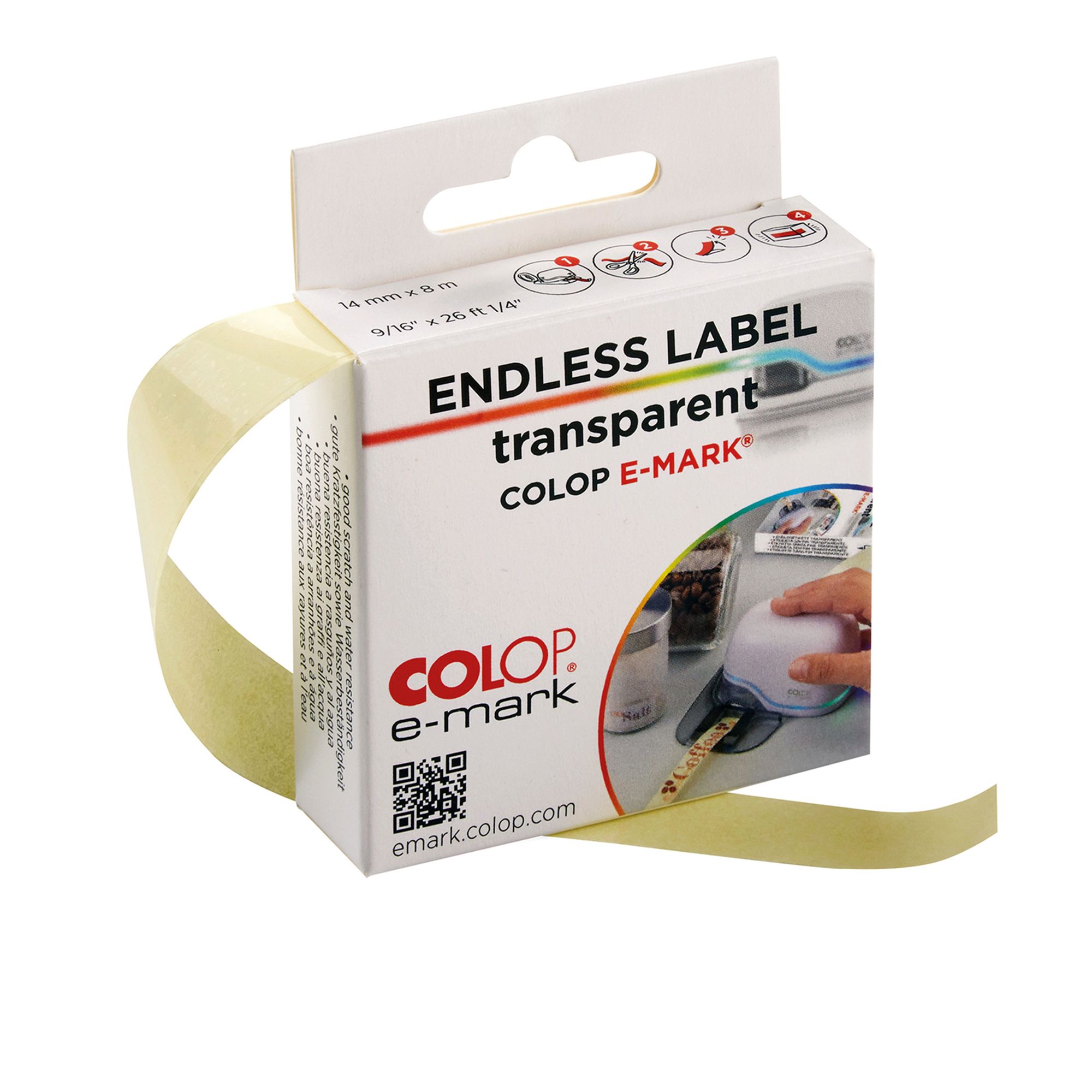 Image of Etichette continue E-mark color trasparente