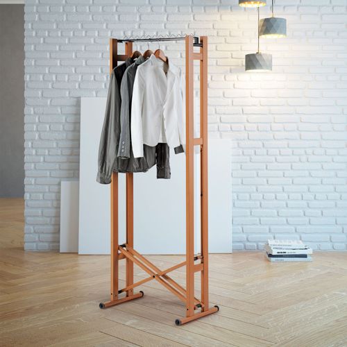 Foppapedretti Snake 90 Appendiabiti In Legno Pieghevole - Naturale, Con Ruote, Risparmio Spazio