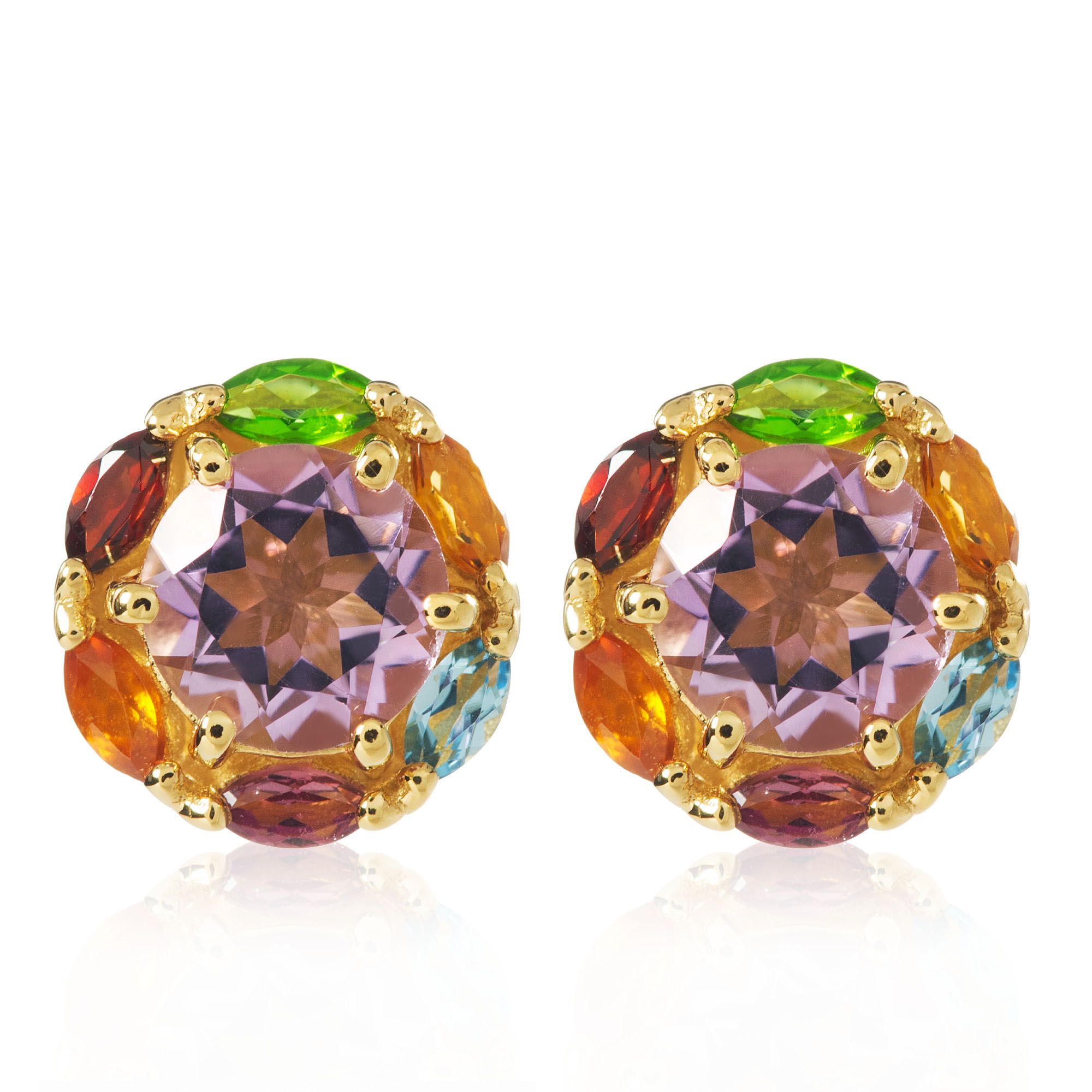 Orecchini in argento 925 con gemme preziose multicolore
