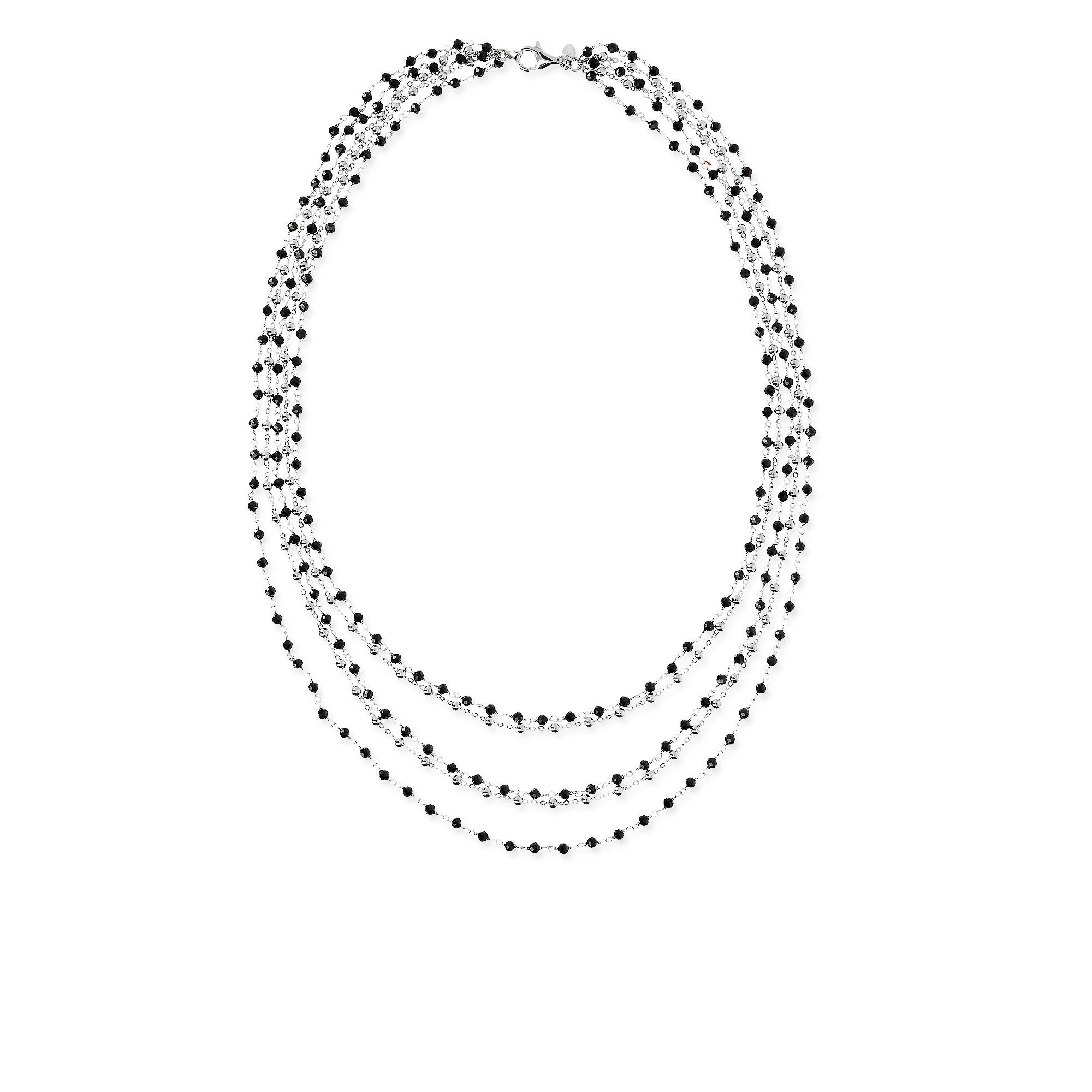 Collana Rosario multifilo in argento 925 con spinelli 10.15ct