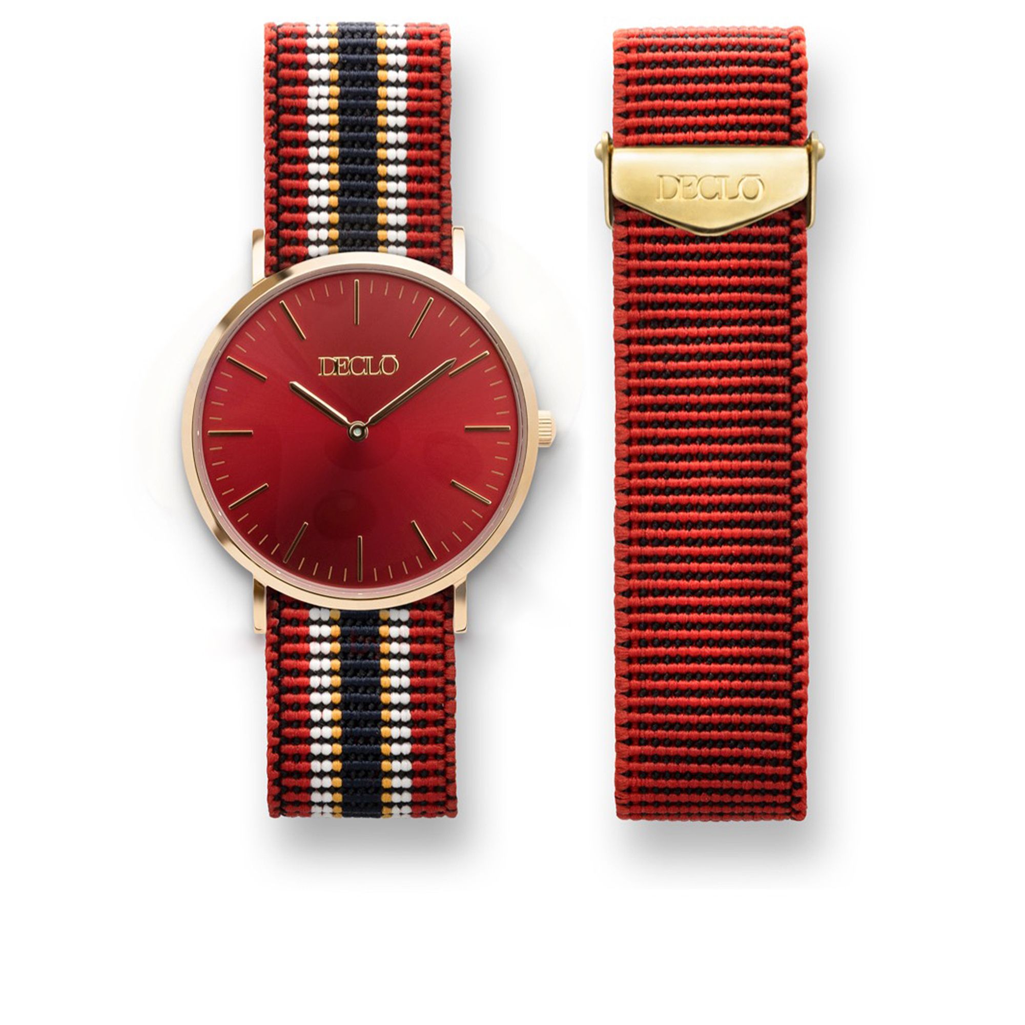 Orologio unisex con cinturino rosso elasticizzato + ricambio