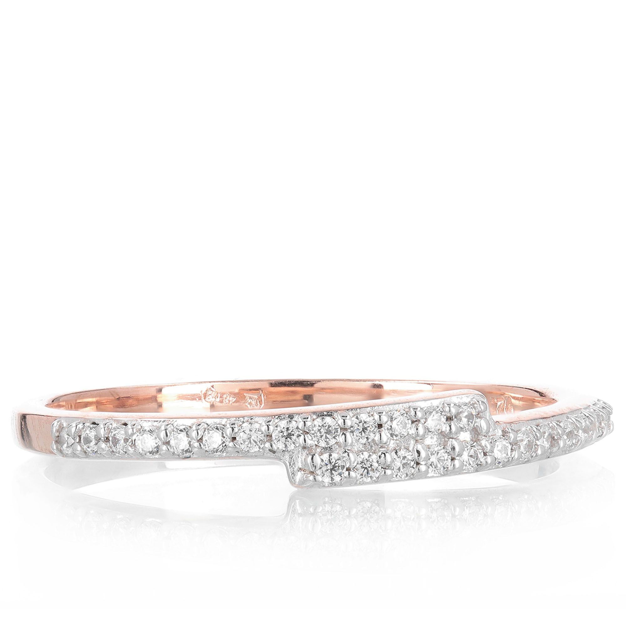 Diamonique Anello pari a 0.13ct placcato oro rosa - QVC Italia
