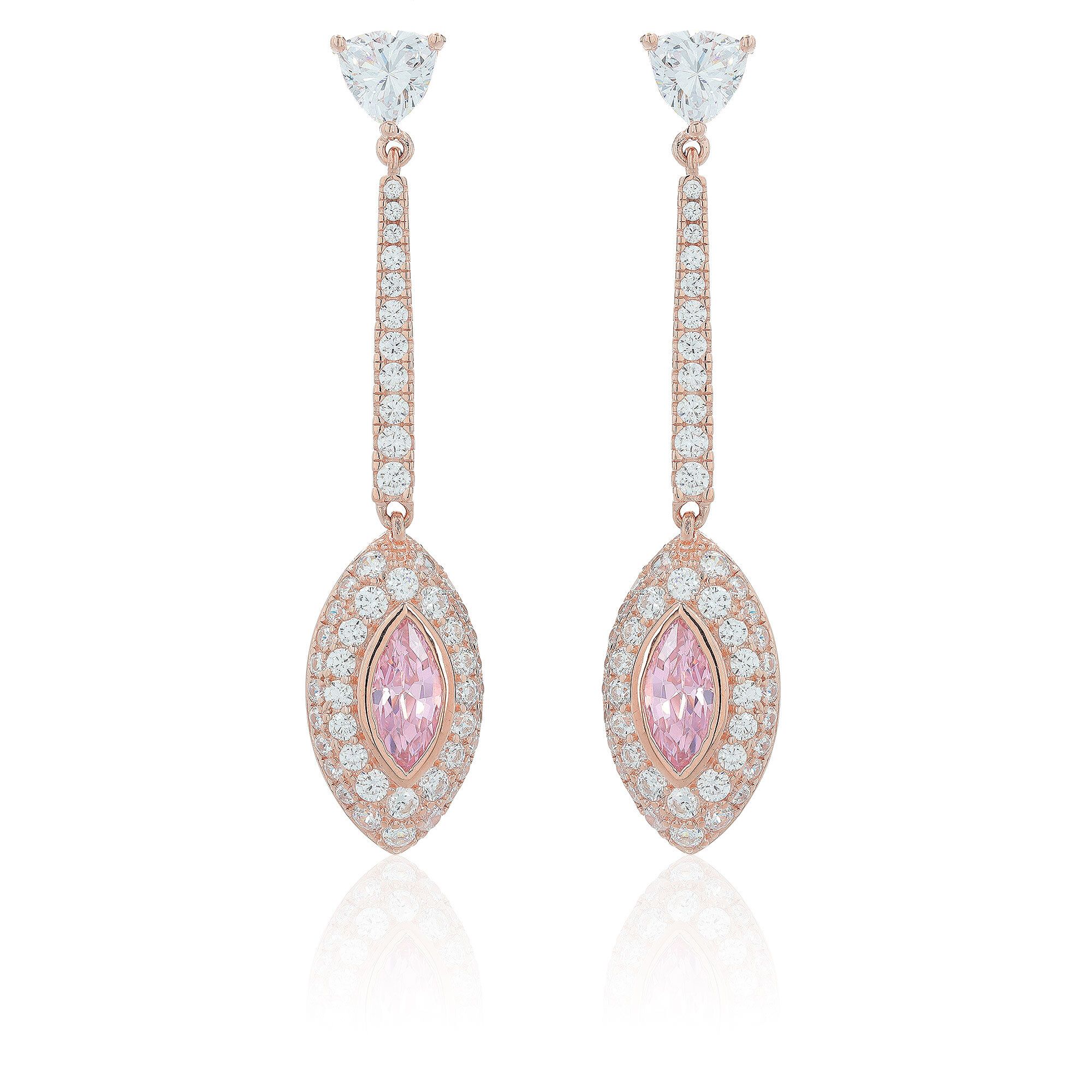 Diamonique Rosa Orecchini pari 2.70ct in argento 925 QVC Italia