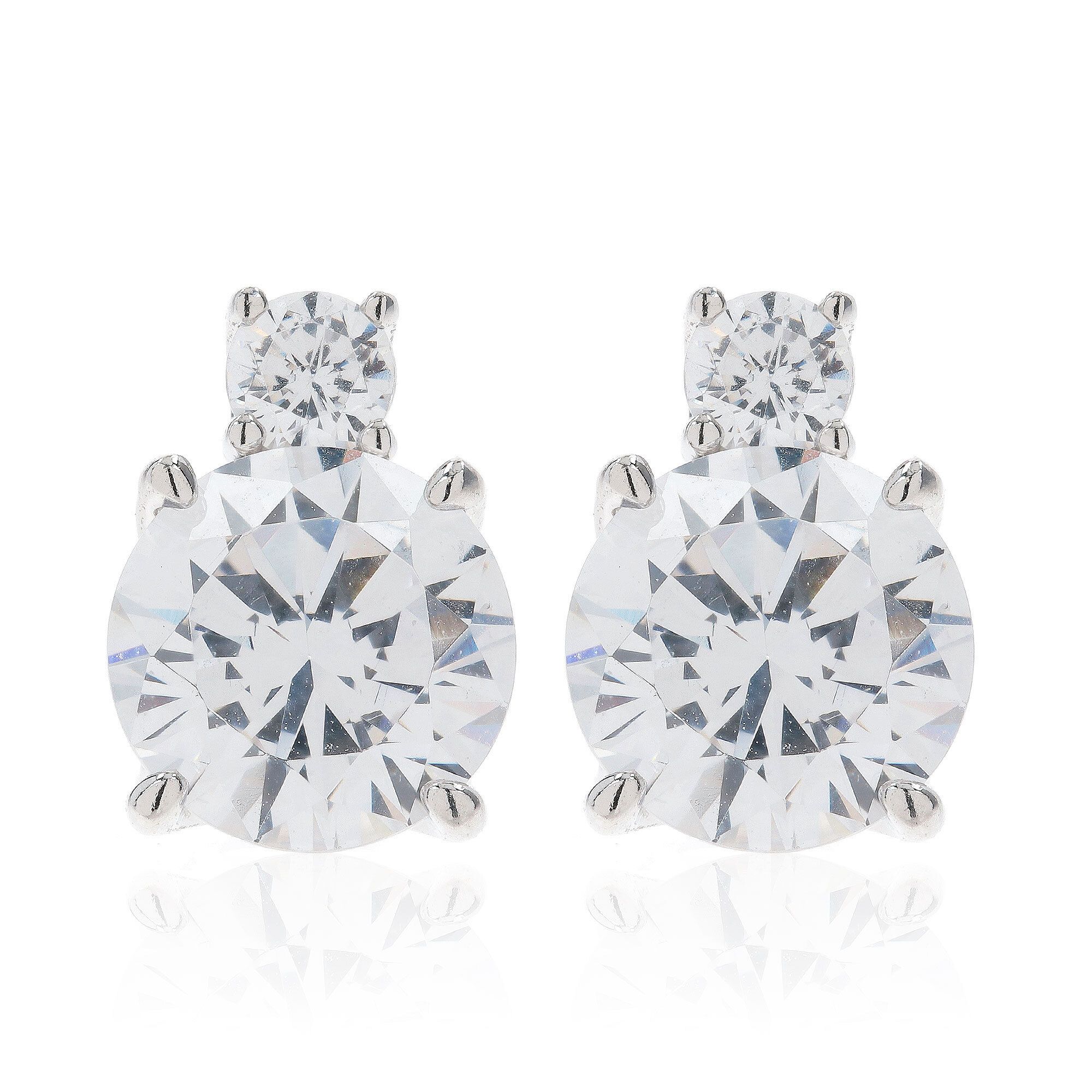 Diamonique Orecchini punto luce pari a 2.34ct in argento QVC Italia