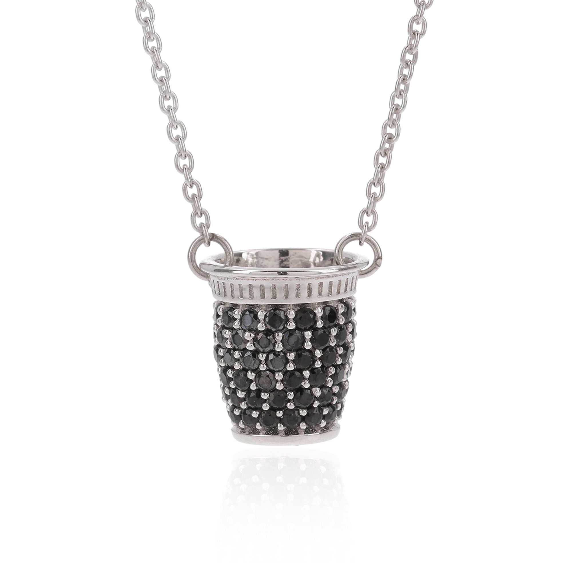 Collana in argento 925 pendente a ditale con spinelli 1.94ct