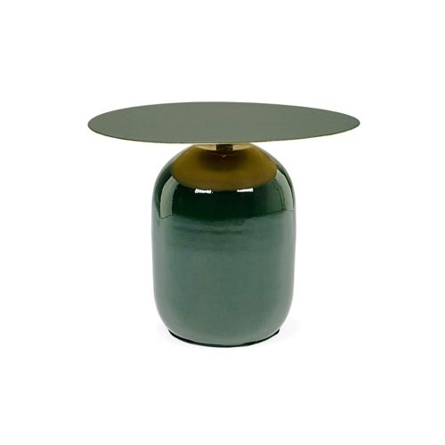 Cogal Home Tavolino rotondo in acciaio con smalto verde diam. 50 cm - QVC  Italia