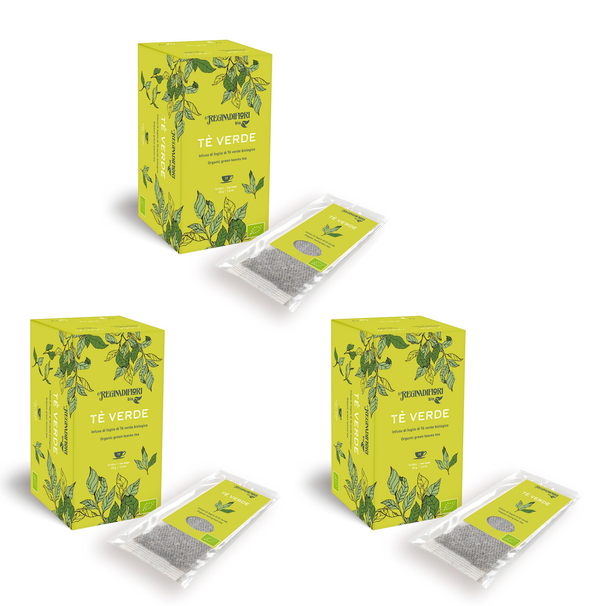 Set 3 confezioni tè verde biologico