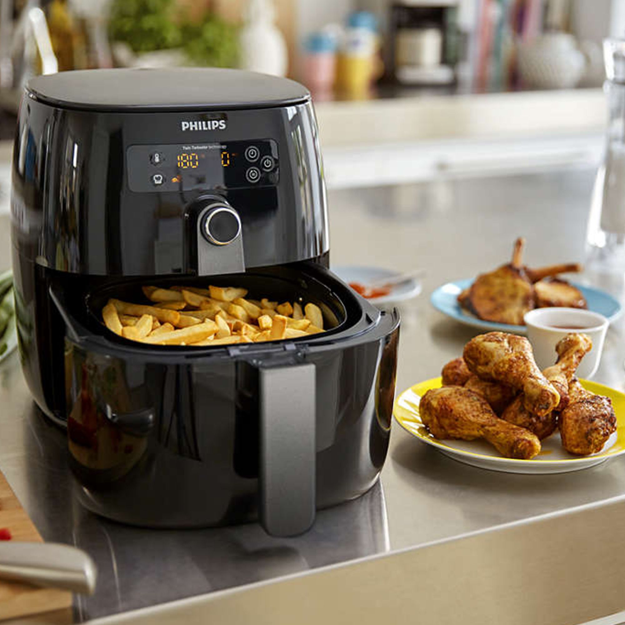 Philips Friggitrice Ad Aria.Philips Airfryer Twin Turbostar Friggitrice Ad Aria Qvc Italia