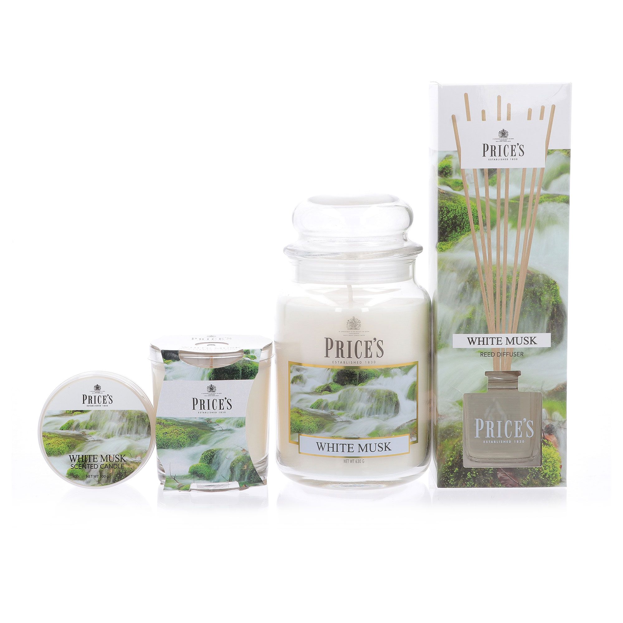 Price's Candles 3 candele e diffusore al muschio bianco QVC Italia