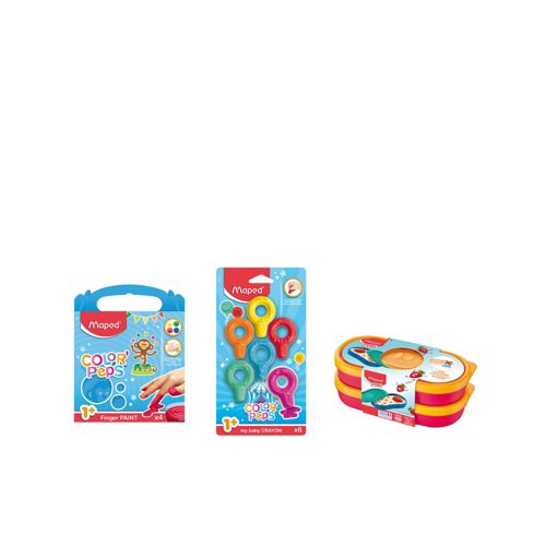 Maped Kit cancelleria Baby: pastelli a cera, colori a dita, snack box - QVC  Italia