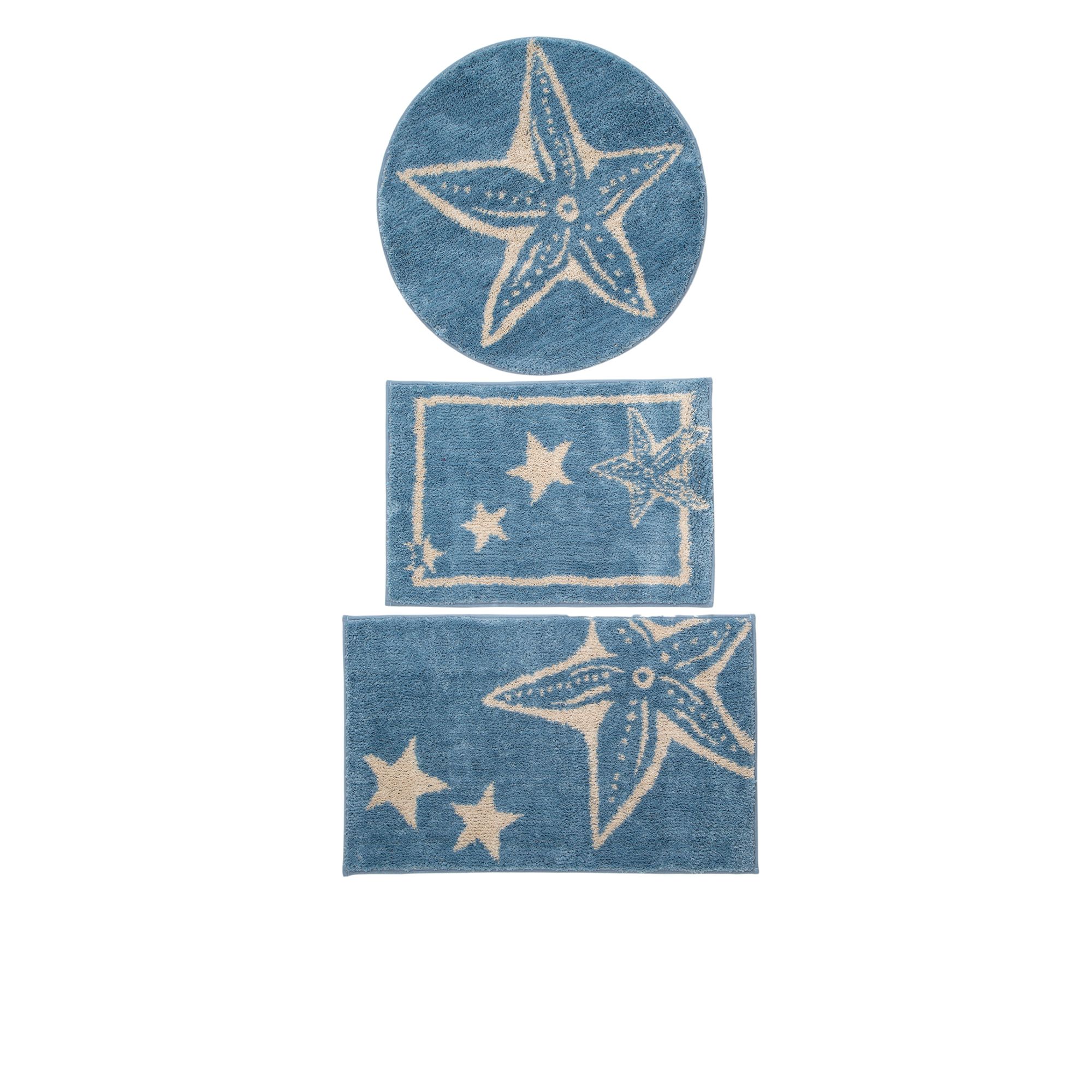 Set 3 tappetini da bagno antiscivolo con stelle