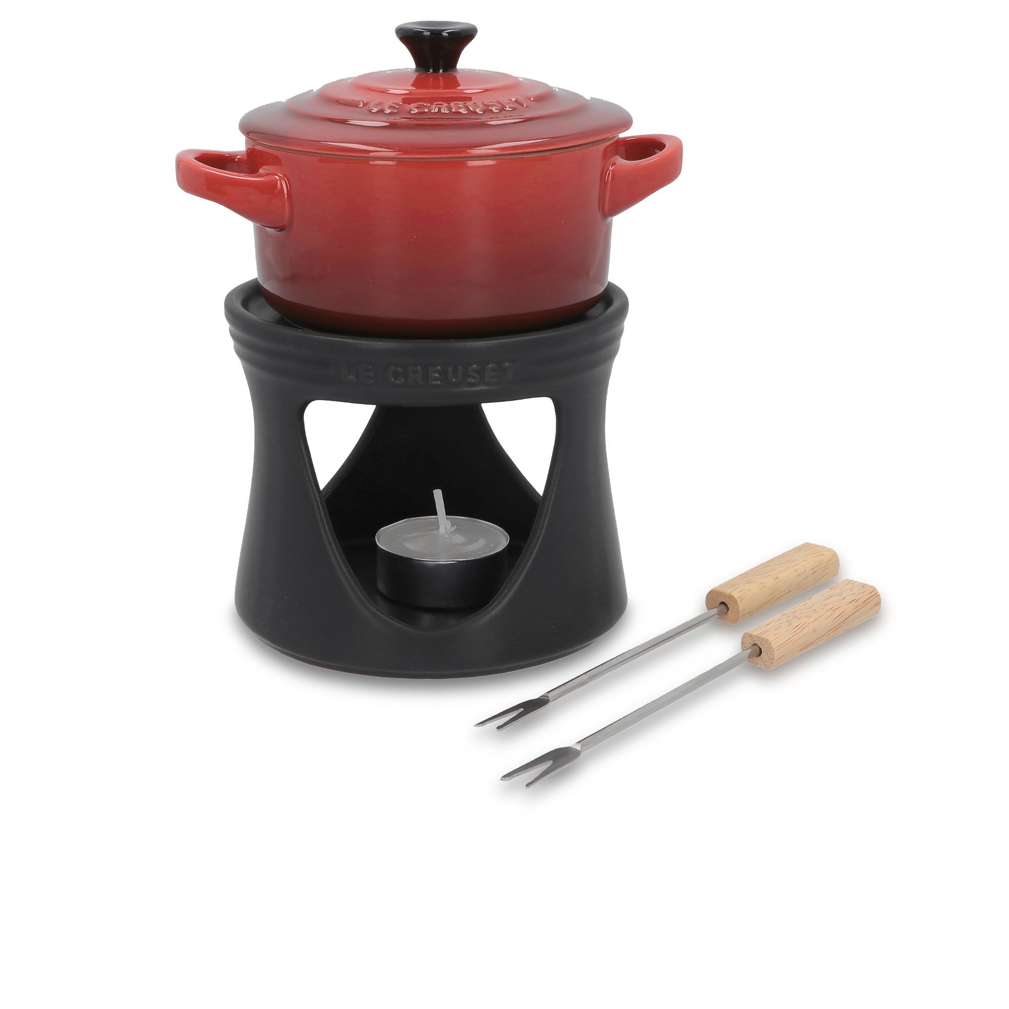 Le Creuset Set fonduta con mini cocotte in gres QVC Italia