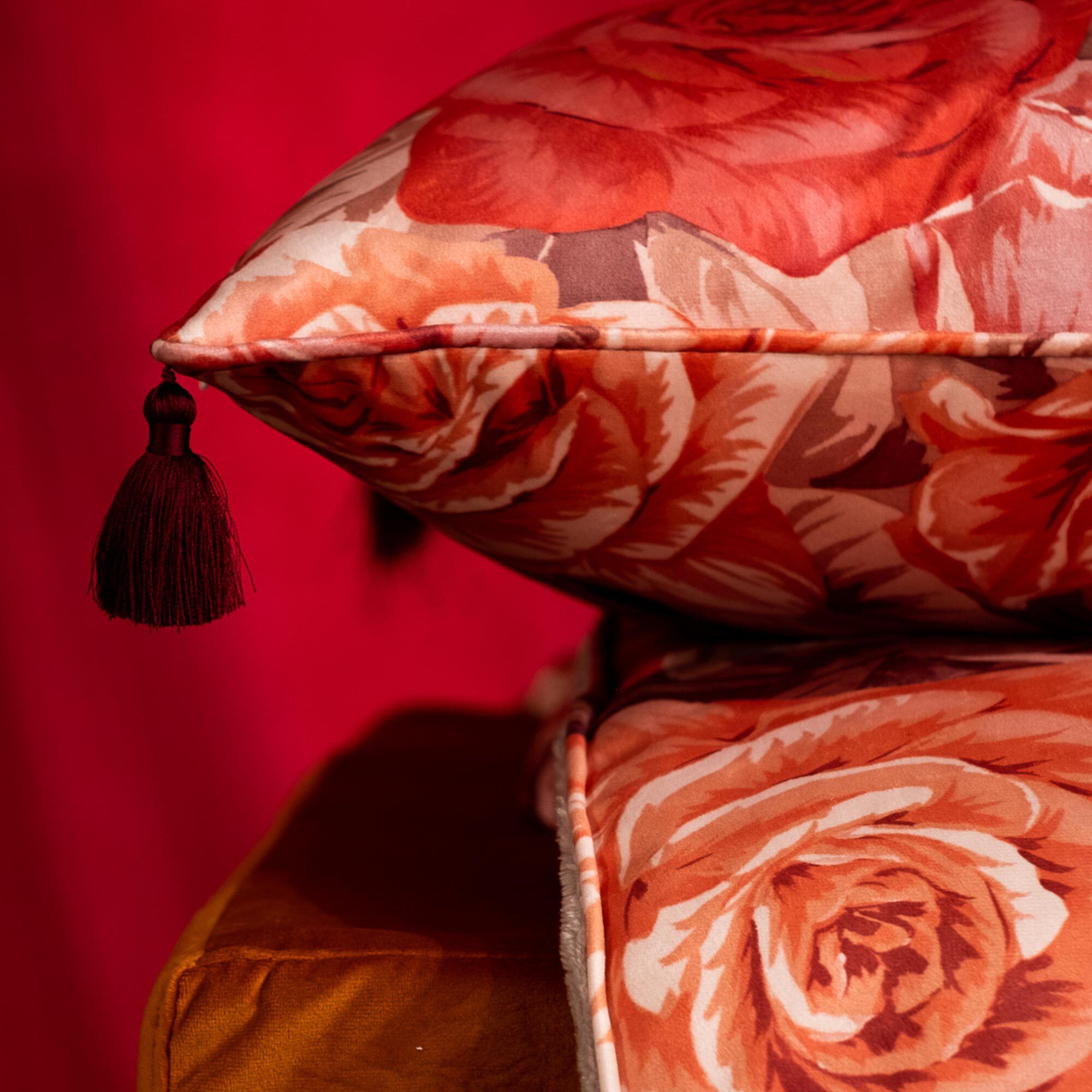 Virginia Cuscino in velluto a fiori (50x50 cm)