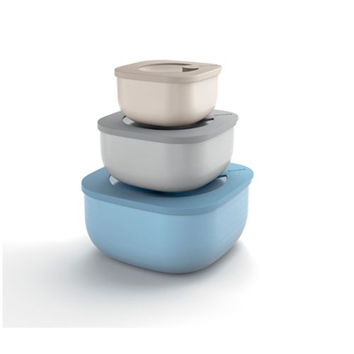 Set 3 Contenitori Guzzini Everywhere BIO - Coperchi Colorati Per Conservazione Cibo, Lavabili In Lavastoviglie - Foto 4