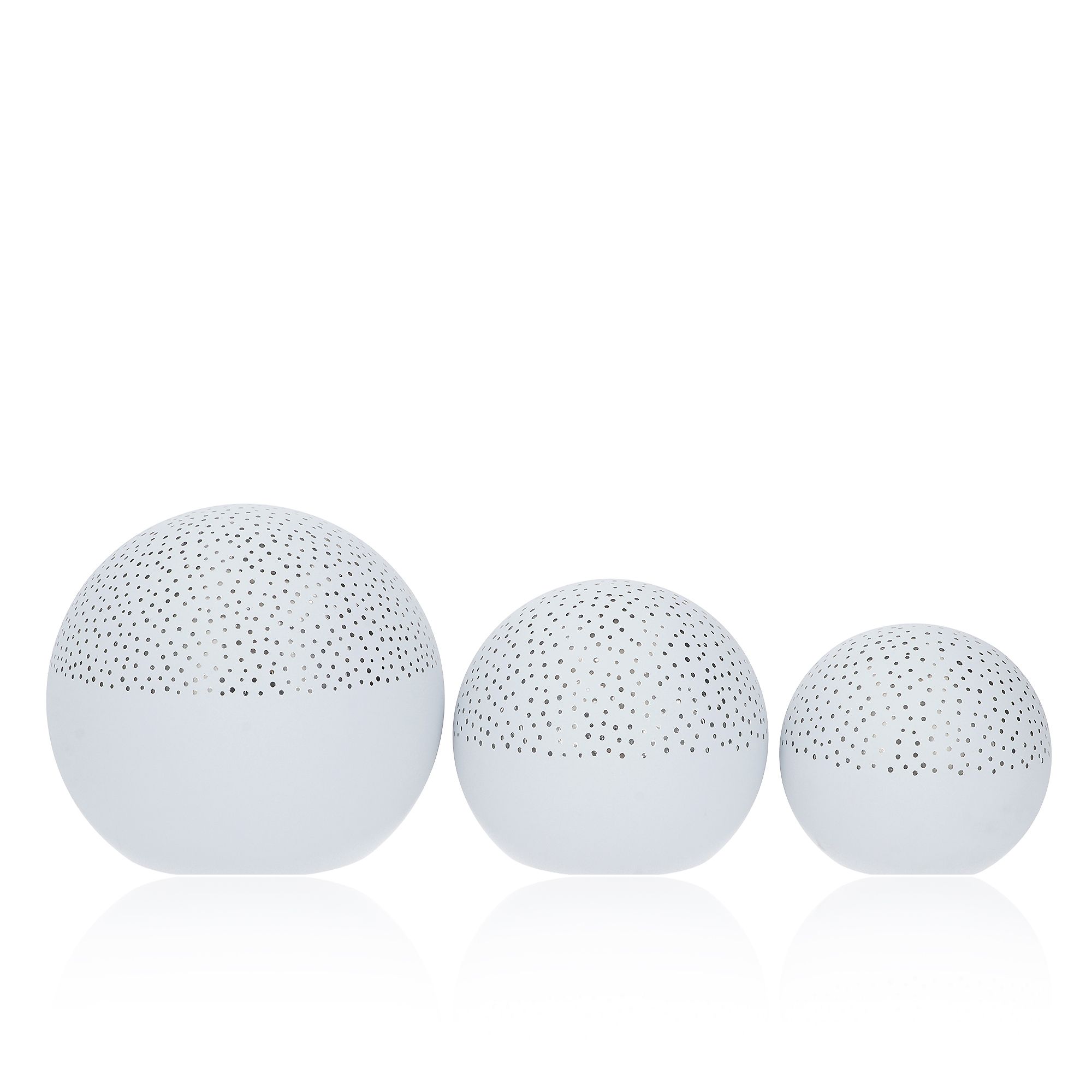 Image of 3 sfere decorative luminose bianche