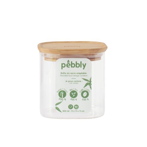 Pebbly 3 contenitori per cibo in vetro con tappo in bambù (500ml) - QVC  Italia