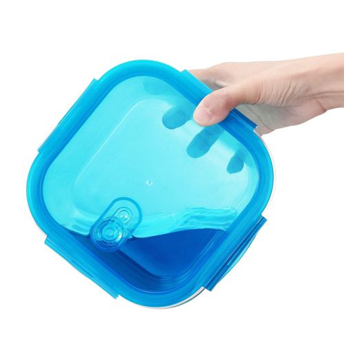 Pie Lock 3 contenitori quadrati per alimenti in vetro borosilicato