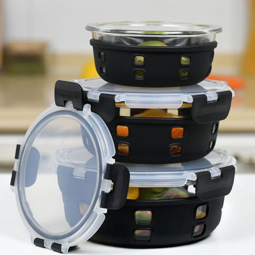 Pie Lock 3 contenitori tondi in vetro borosllicato QVC Italia