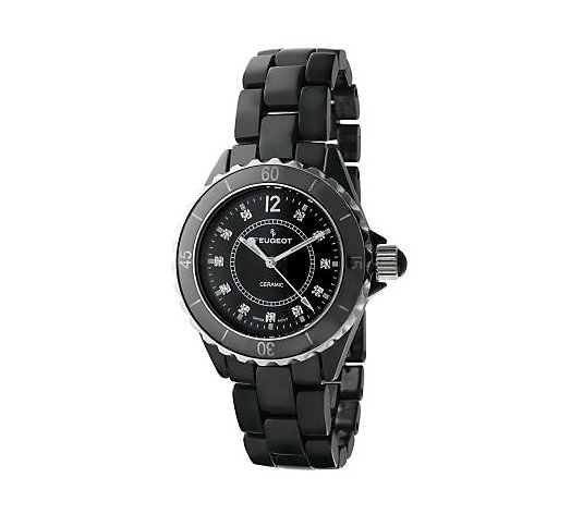 Peugeot Women's Swiss Ceramic Black Dial SportBezel Watch