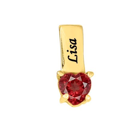 24K Yellow Gold Plated Sterlin g Birthstone Na me Pendant