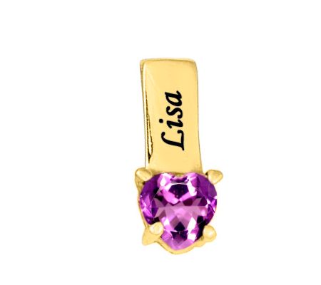 24K Yellow Gold Plated Sterlin g Birthstone Na me Pendant