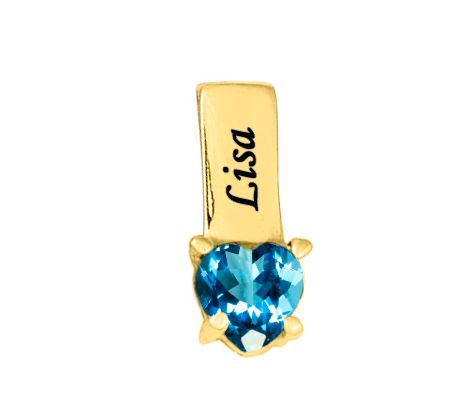 24K Yellow Gold Plated Sterlin g Birthstone Na me Pendant