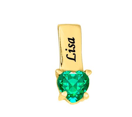24K Yellow Gold Plated Sterlin g Birthstone Na me Pendant