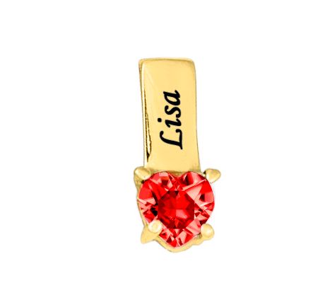 24K Yellow Gold Plated Sterlin g Birthstone Na me Pendant