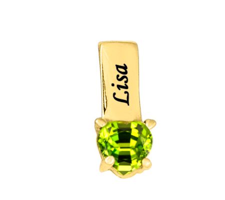 24K Yellow Gold Plated Sterlin g Birthstone Na me Pendant