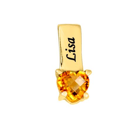 24K Yellow Gold Plated Sterlin g Birthstone Na me Pendant