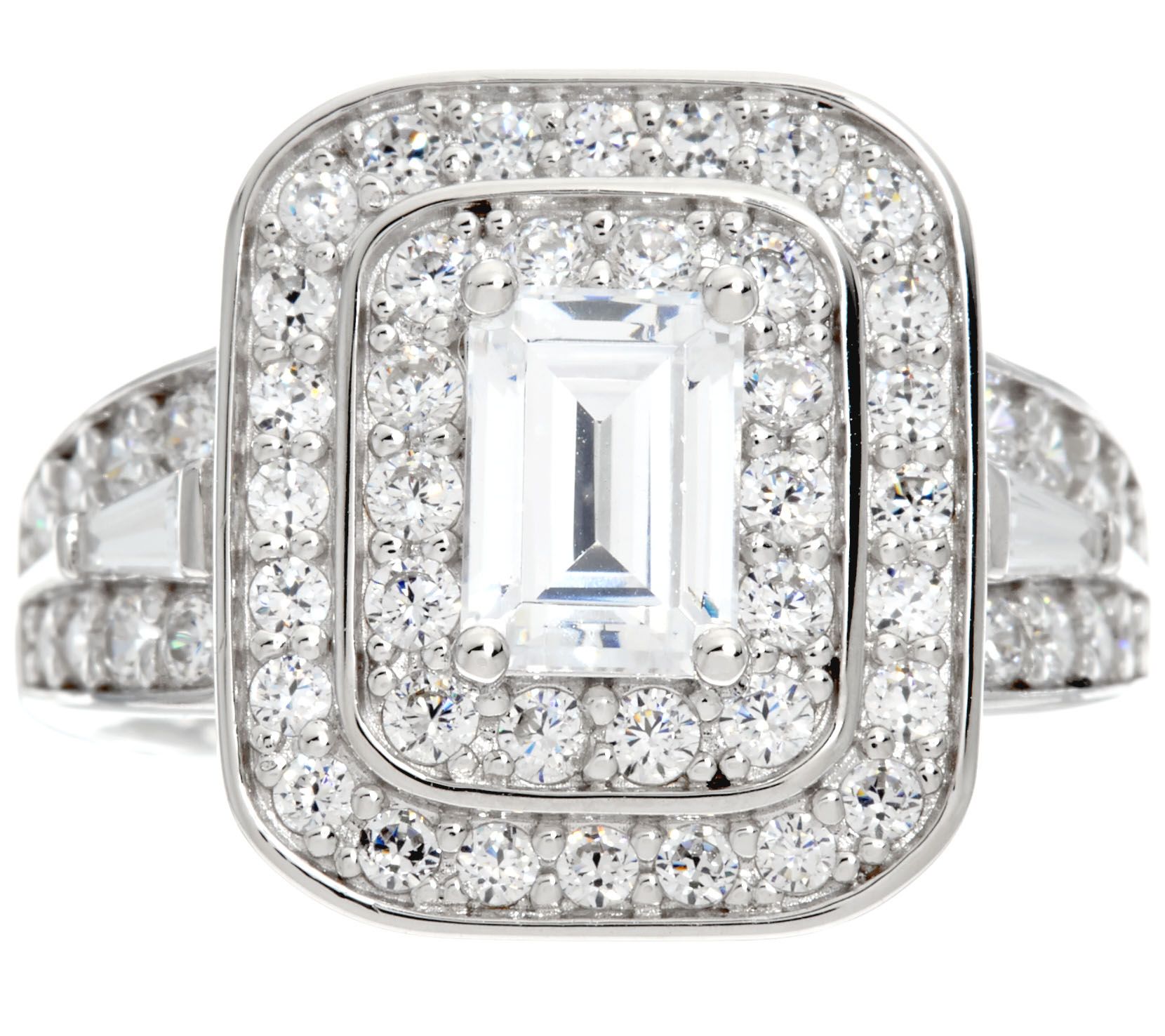 TOVA for Diamonique Emerald Cut Ring, Sterling - QVC.com