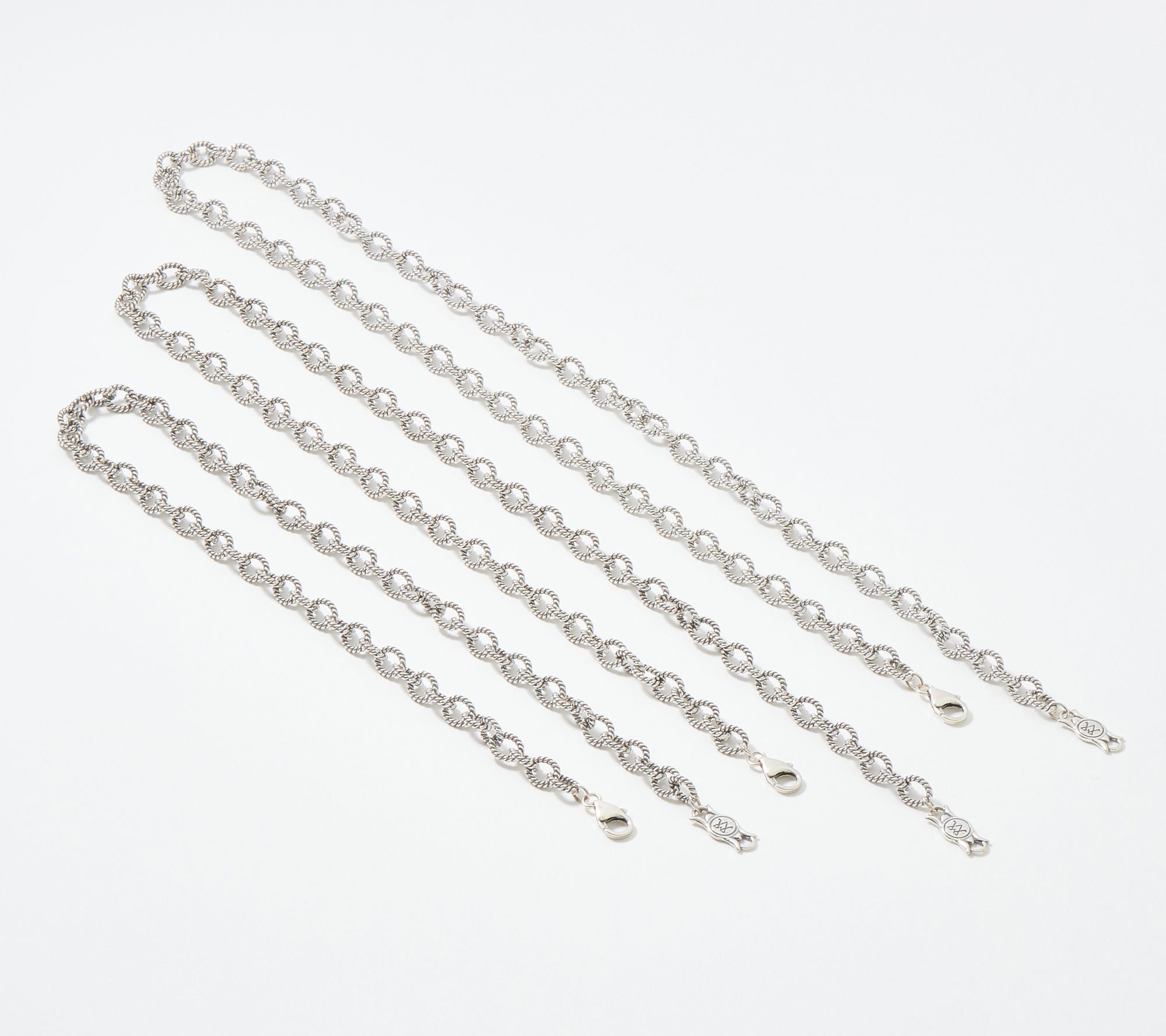 American West Sterling Silver Oval Link Chain Necklace - QVC.com