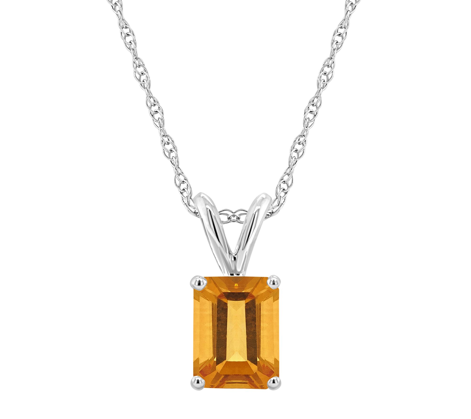 14K Gold 1.60 cttw Citrine Pendant w/ Chain