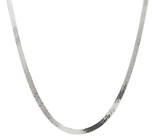 UltraFine Silver 24" Polished Herringbone Neckl ace, 9.0g