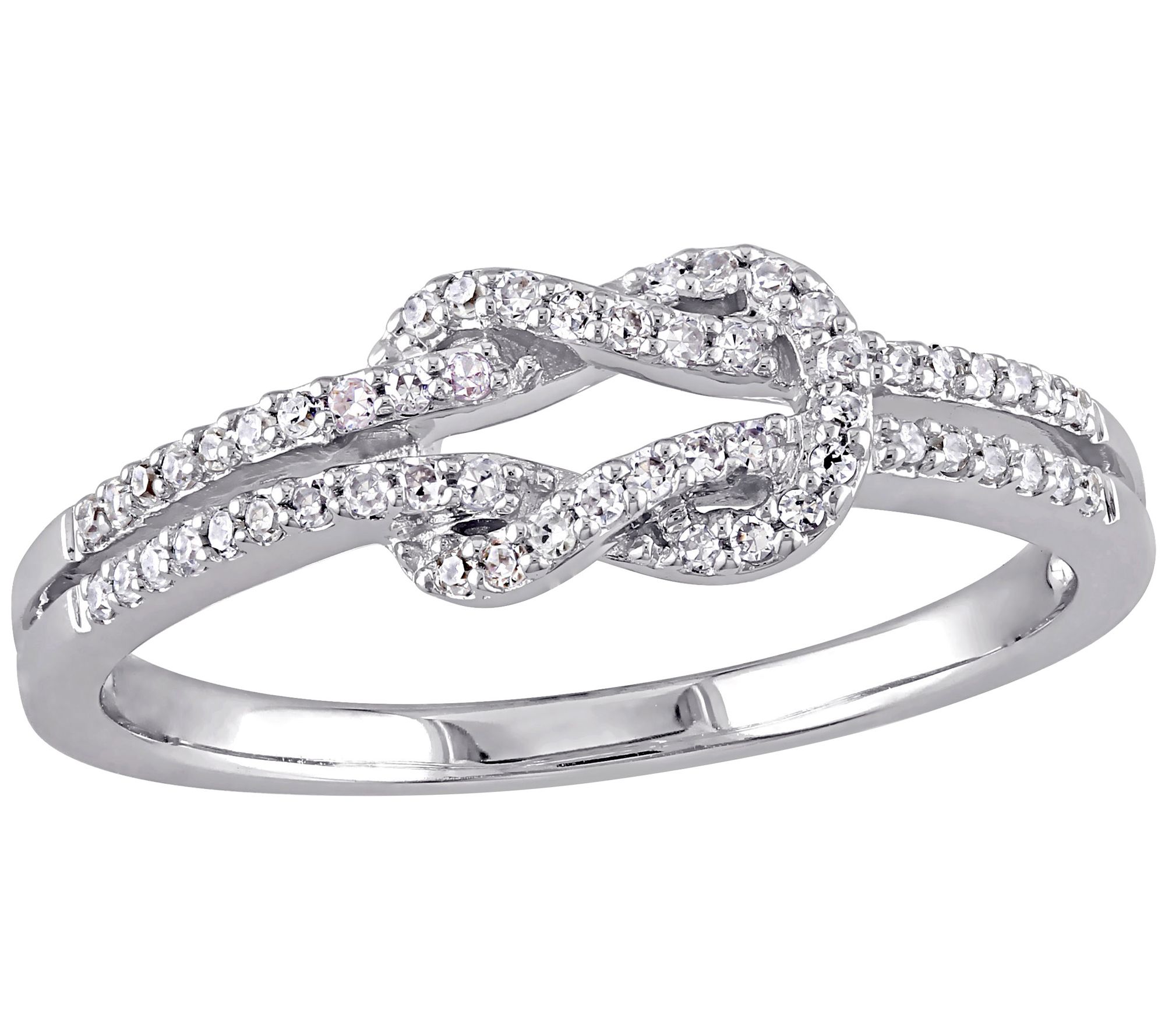 Affinity 0.15 cttw Diamond Knot Ring, 14K White Gold