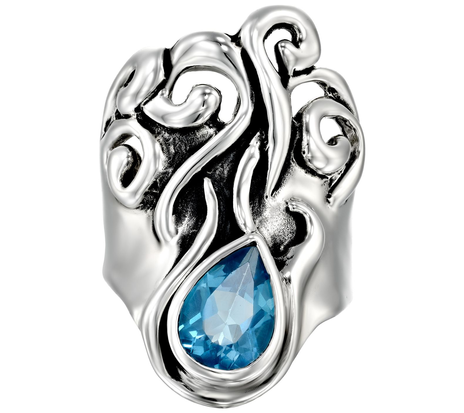 Hagit Sterling Gemstone Swirl Ring