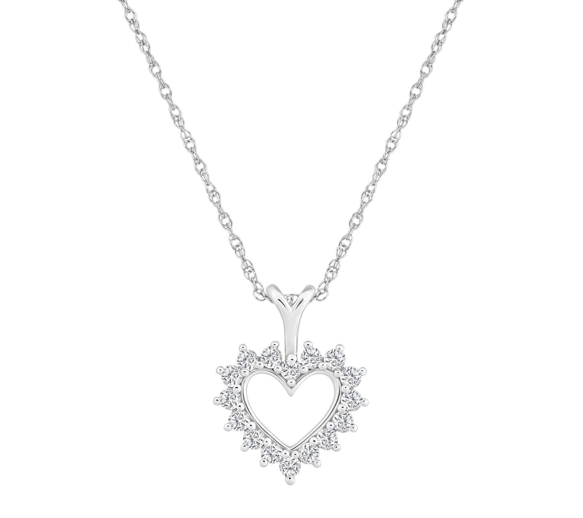 Affinity 0.50 cttw Diamond Open Heart Pendant w/ Chain, 14K