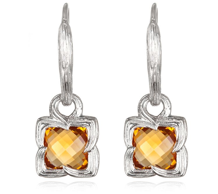 Ariva Sterling Silver Gemstone Drop Earrings