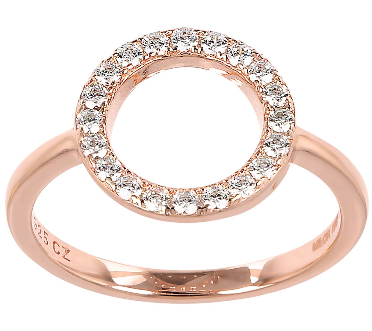Diamonique 0.25 cttw Open Circle Ring, S terlin Silver