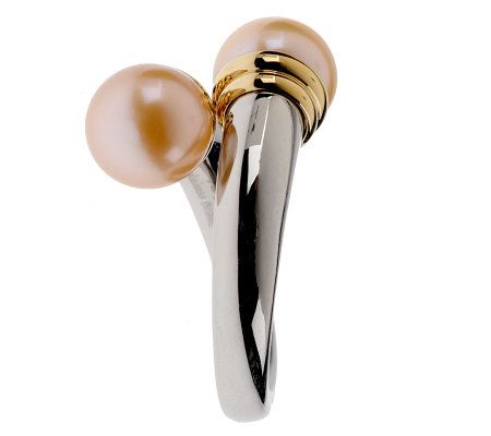 Steel by Design Cultured FreshwaterPearl Bypass Ring Stainless Steel ...